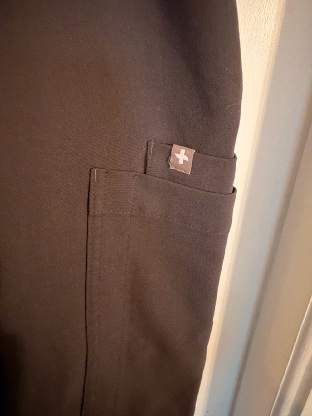 Figs Charcoal Scrubs with Red Drawstring - Picture 5 of 16